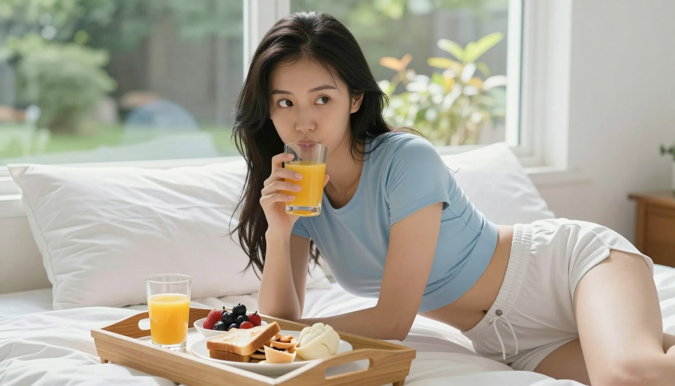 Photo bed071: breakfast in bed